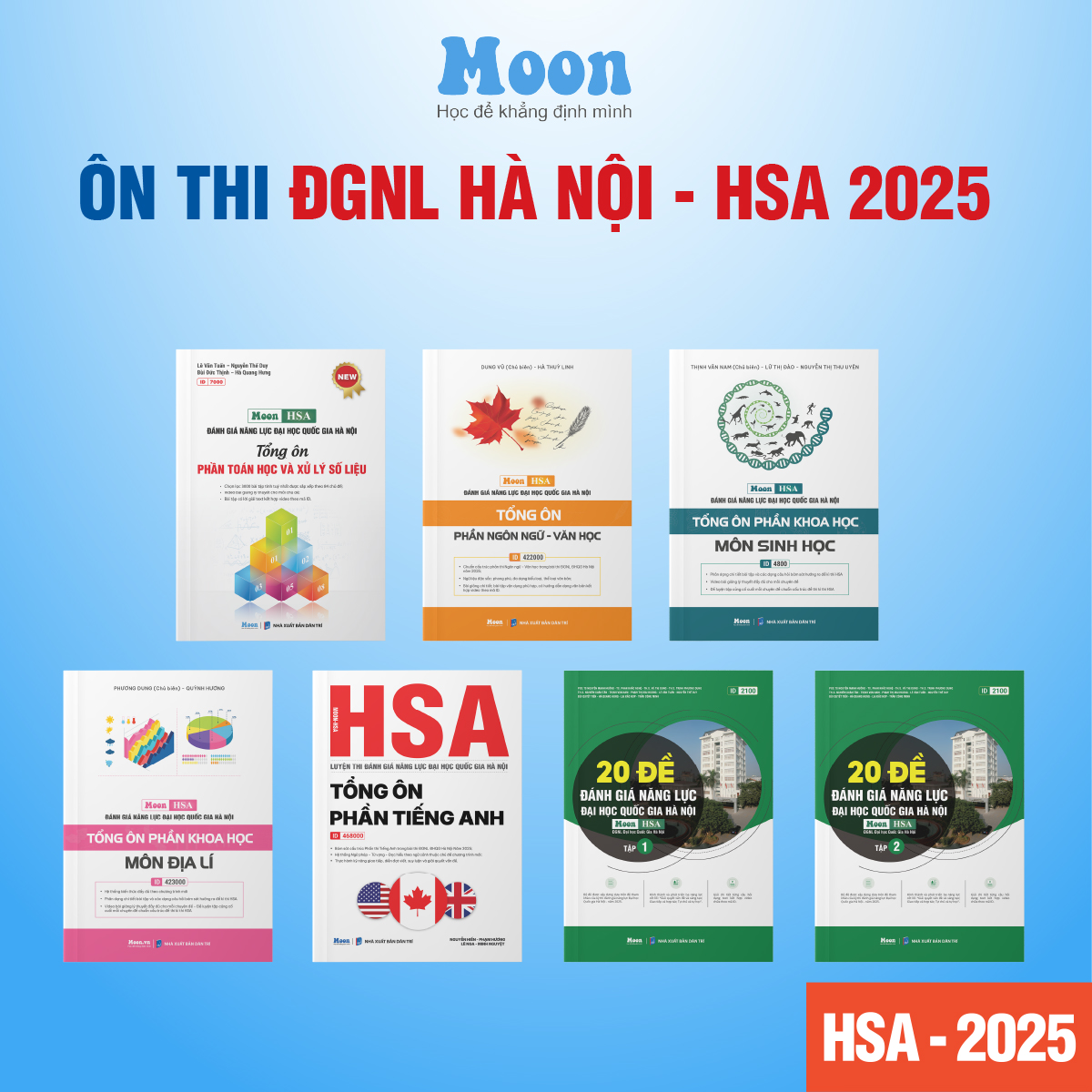 [HSA 2025] Sách ôn thi đánh giá năng lực Hà Nội - Tổng ôn phần toán học và xử lý số liệu Moonbook App 4.9 đánh giá 16