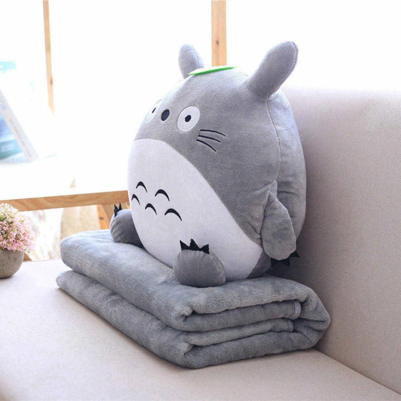 30Cm Totoro Gối Nhung Đa Chức Năng 3 Trong 1 Ném Gối Totoro Tay Ấm Gối Đệm Với Chăn Trẻ Em Bé cô Gái Đồ Chơi Mềm Mại