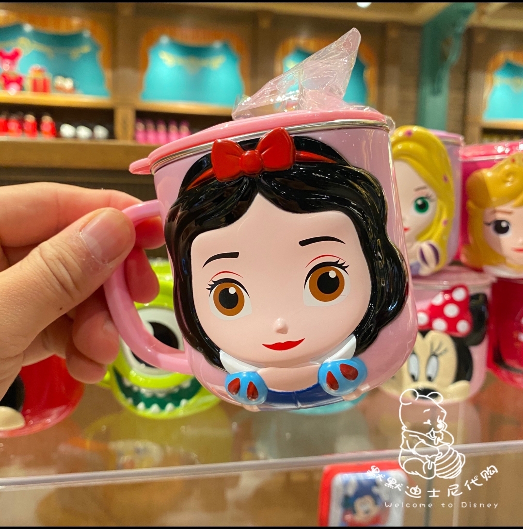 Ly giữ nhiệt Disney có nắp hình Bạch Tuyết nổi 3D cho bé 260ml - LYSNOWWHT