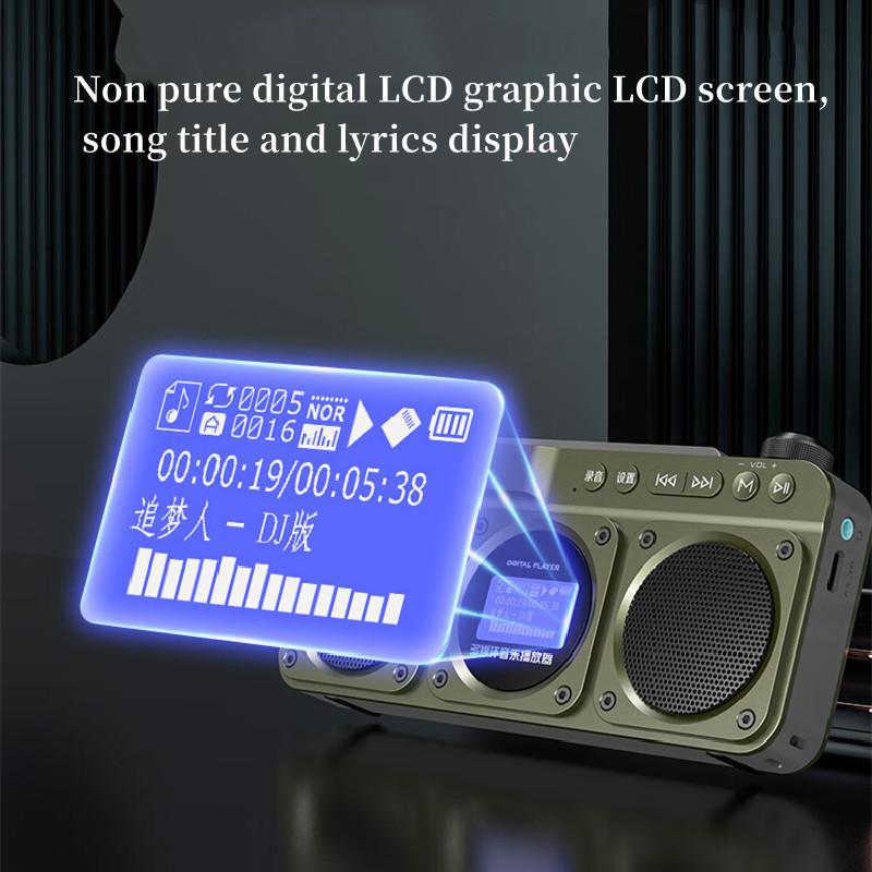 Parlantes Bluetooth F28 Vintage Loa Không Dây Di Động Âm Thanh Nổi Loa Siêu Trầm Mini Người Cao Tuổi Cắm Máy Nghe Nhạc Đồng Hồ Đồng Hồ Báo Thức Âm Nhạc Color: F22 green