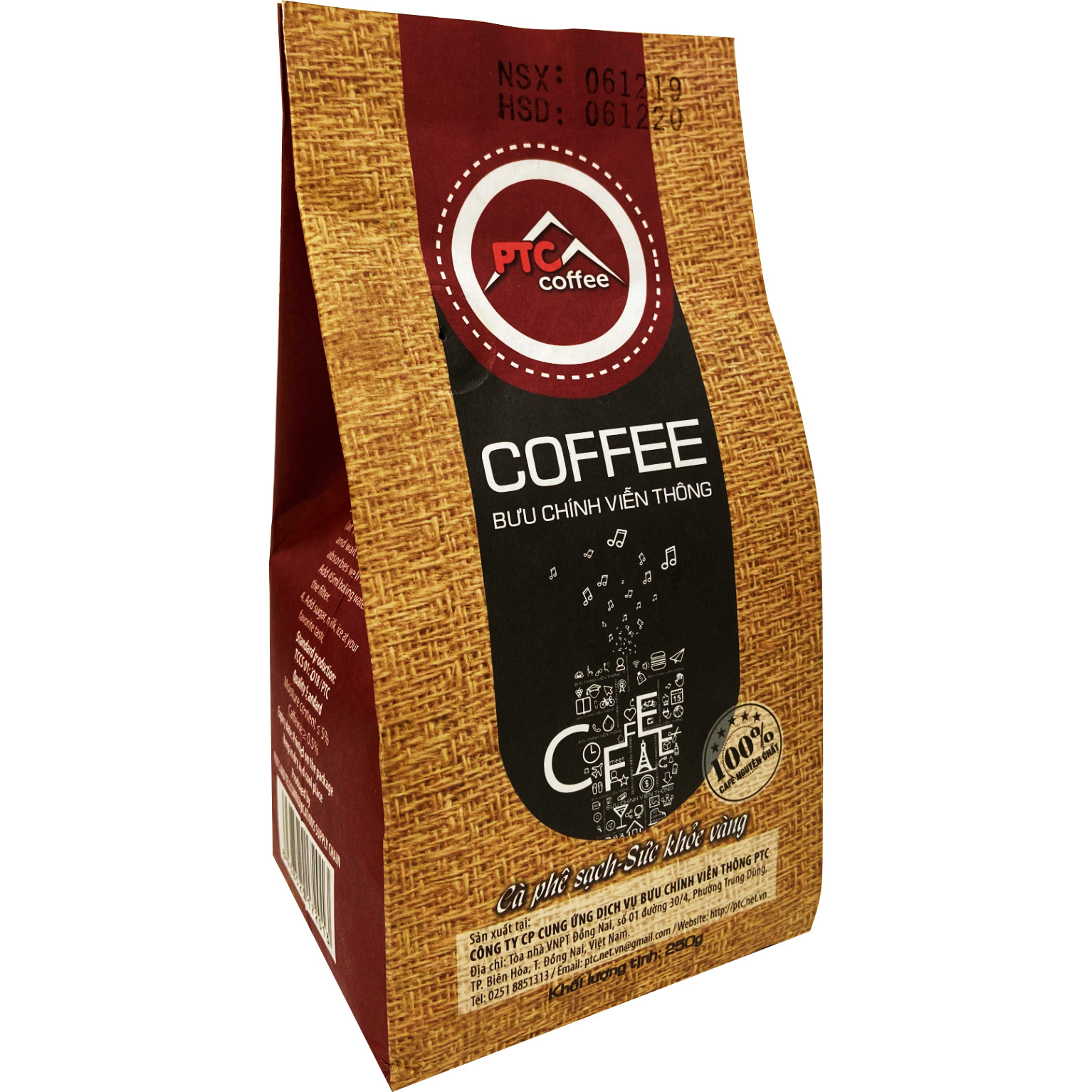 Cafe Bột Rang Xay Truyền Thống Vị Đắng, Đậm, Thơm Nhẹ - PTC Coffee - 500gr