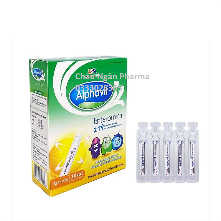 Men vi sinh cho bé Alphavit Enteromina USA Pharma cung cấp 2 tỉ lợi khuẩn giúp tiêu hóa và hấp thu tốt- Hộp 20 ống