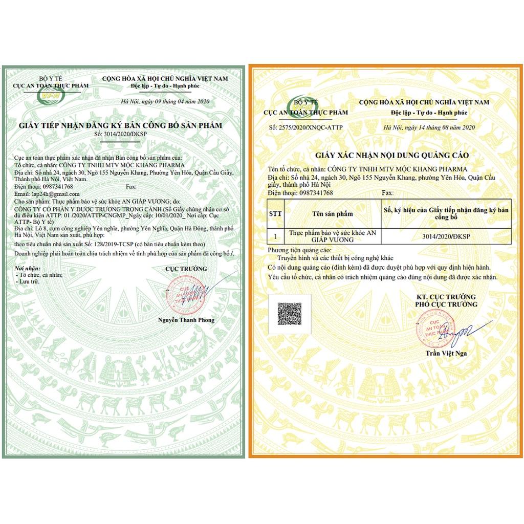 An Giáp Vương Hỗ Trợ Giảm sự phát triển của Bướu Cổ Lành Tính Liệu Trình 2 - 3 Tháng