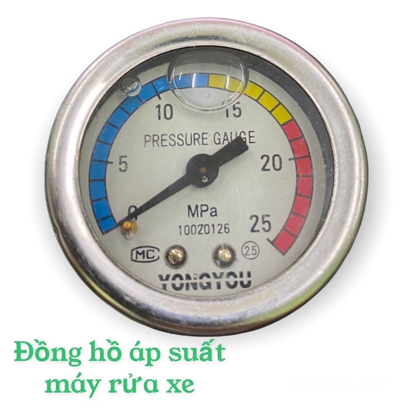 Đồng hồ áp suất máy xịt rửa xe áp lực ĐK 47mm,ĐK chân ren Ø15mm,chiều dài cả chân ren 60mm, máy xịt rửa xe áp lực cao,ĐHRX1