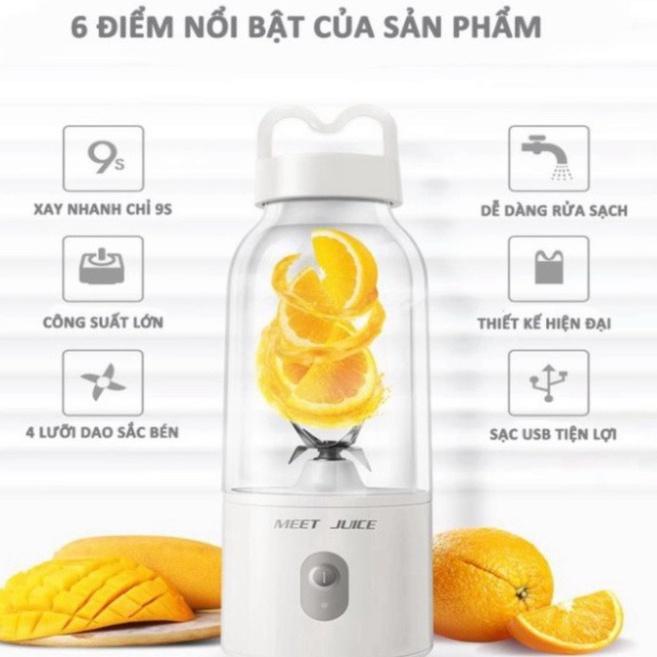 Máy Xay Sinh Tố, Máy Xay Hoa Qủa Cầm Tay mini nhỏ gọn, mạnh mẽ 500Ml 1 Cốc