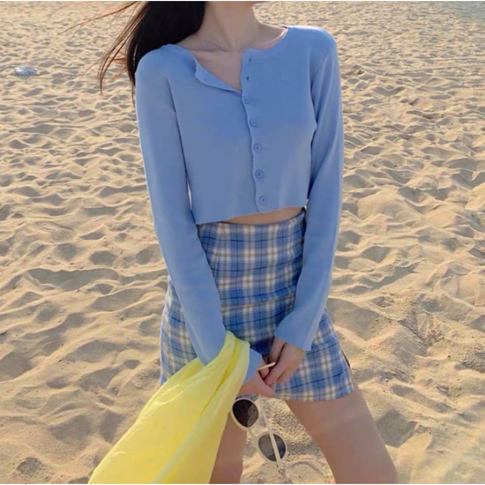 Chân váy kẻ caro dáng chữ A nhiều màu ULZZANG THE 1992