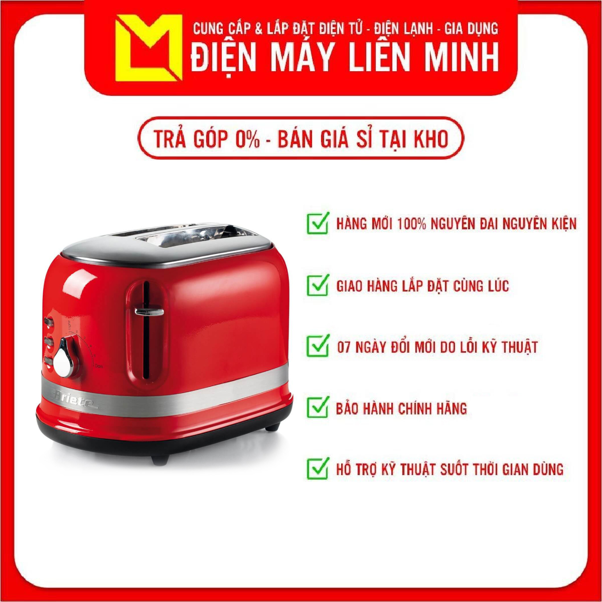 Máy nướng bánh mình 2 khay Ariete Modernia MOD.0149/10 Hàng Chính Hãng