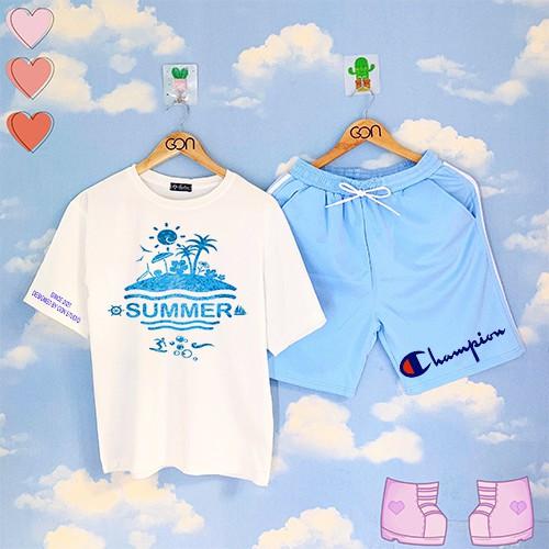 Set đồ bộ Quần Shorts Lửng Kẻ 3 Sọc Quần Ulzzang Ống Rộng Quần Đùi Kẻ Sọc