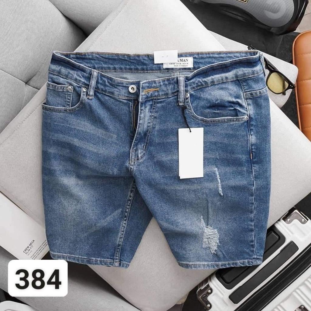 Quần short jean nam big size tới 135kg tông xanh thời trang mã 382 384