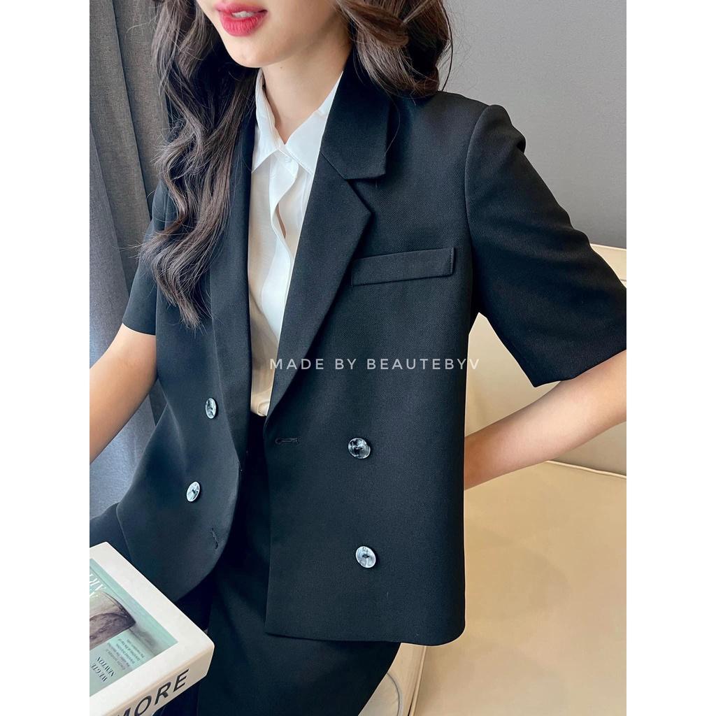 ÁO BLAZER 4 KHUY CỘC TAY CHO NỮ