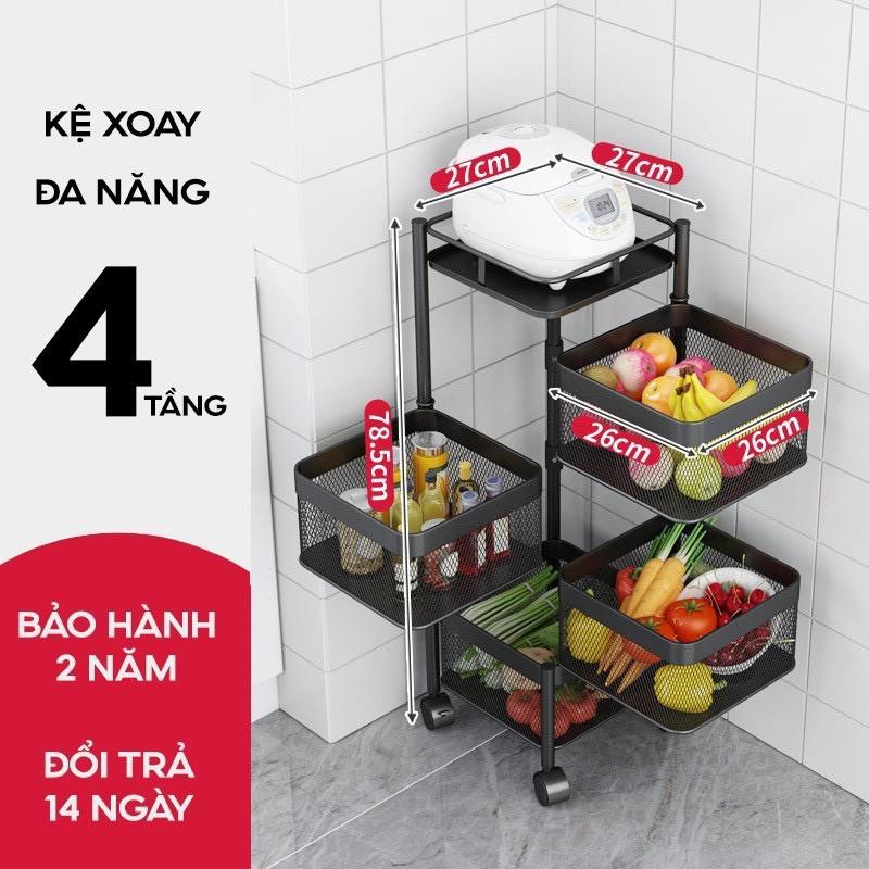 Kệ Đa Năng Kệ Sắt Vuông Xoay 360* Chất Liệu Thép Không Gỉ Có Bánh Xe Di Chuyển