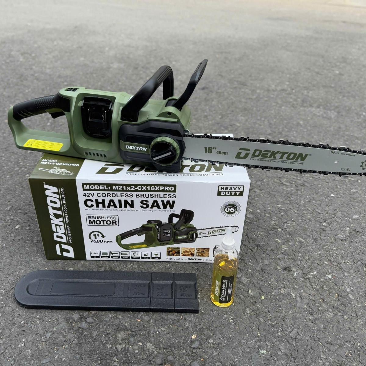 THÂN MÁY CƯA XÍCH PIN 16 INCH (40V) MOTOR BRUSHLESS MÀU OLIVE M21x2-CX16XPRO DEKTON - HÀNG CHÍNH HÃNG
