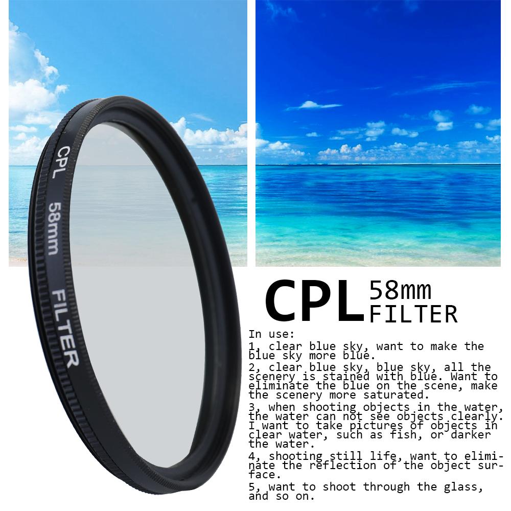 Bộ lọc ống kính UV CPL FLD và phụ kiện cận cảnh Macro 58mm