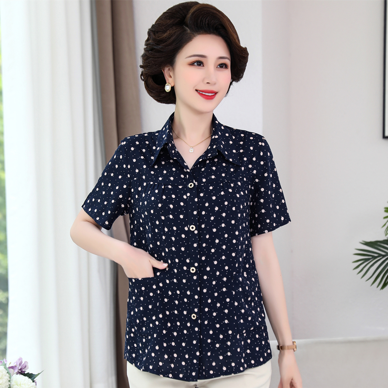 Áo Sơ Hoa Cotton Lụa Cho Mẹ Mềm Mát SM35 - Hàng Quảng Châu Cao Cấp