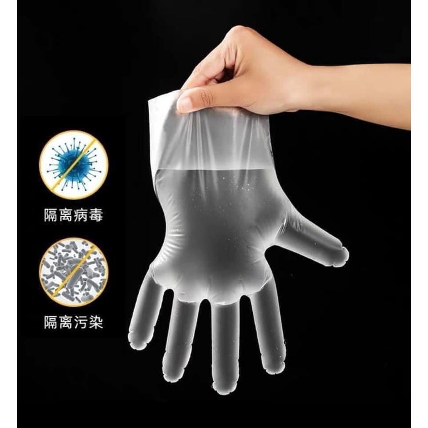 Hộp 100 găng tay nhựa thực phẩm sử dụng một lần tiện lợi cho nhà bếp / nhà hàng.