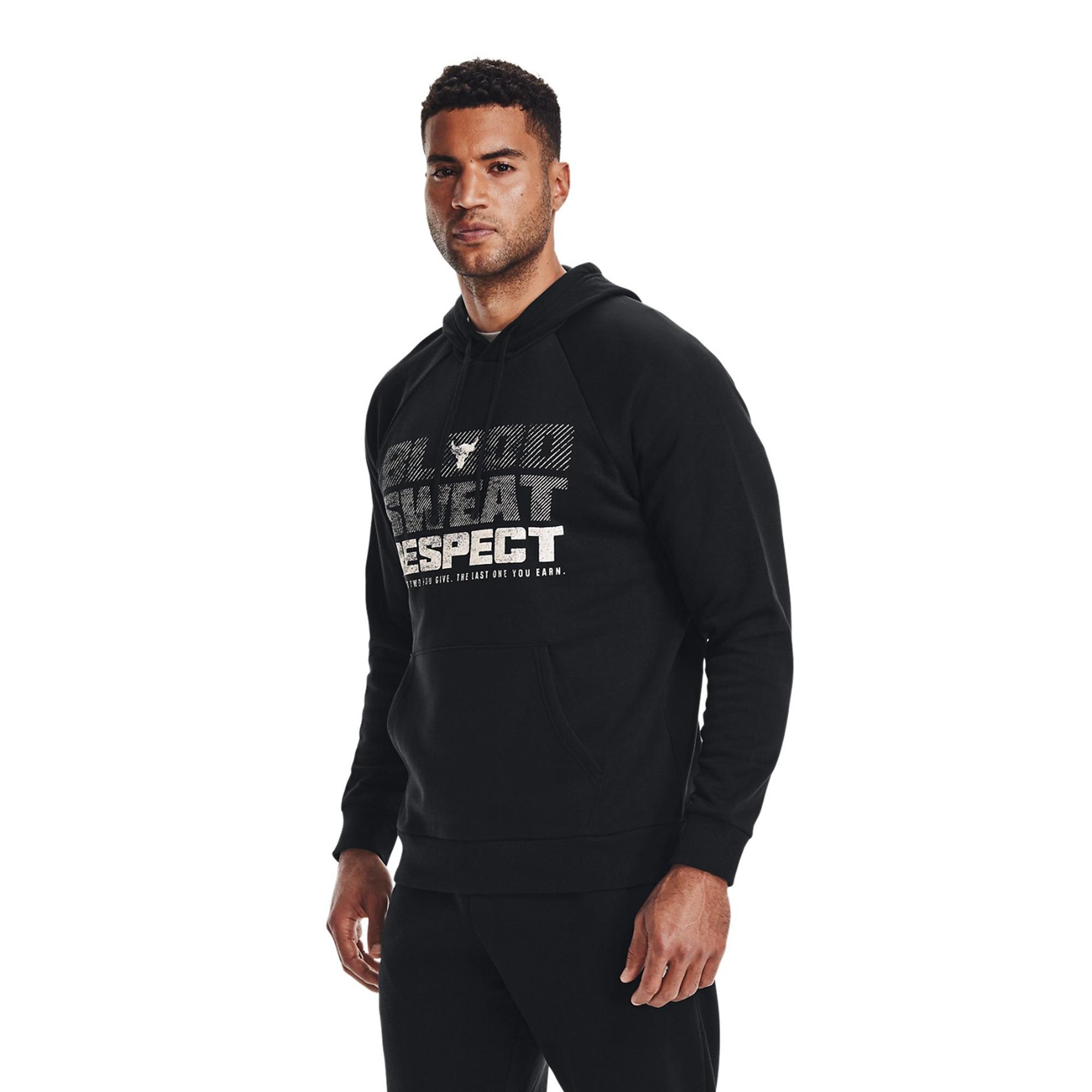 Áo khoác hoodie tay dài có nón thể thao nam Under Armour Project Rock Rival Fleece - 1367109-001