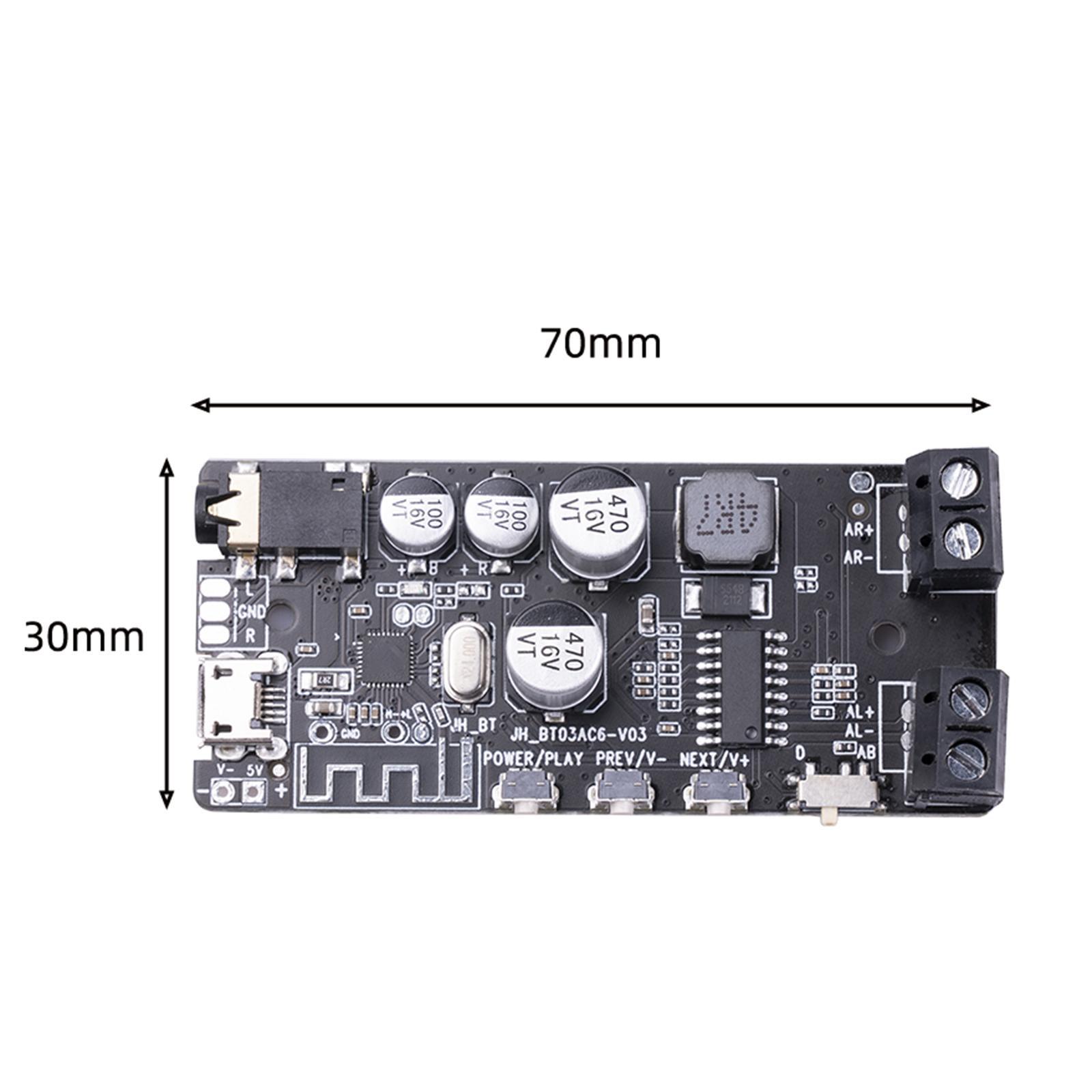 Bluetooth 5.0 Amplifier Board Mini 2x5W Easy Installation Stereo for