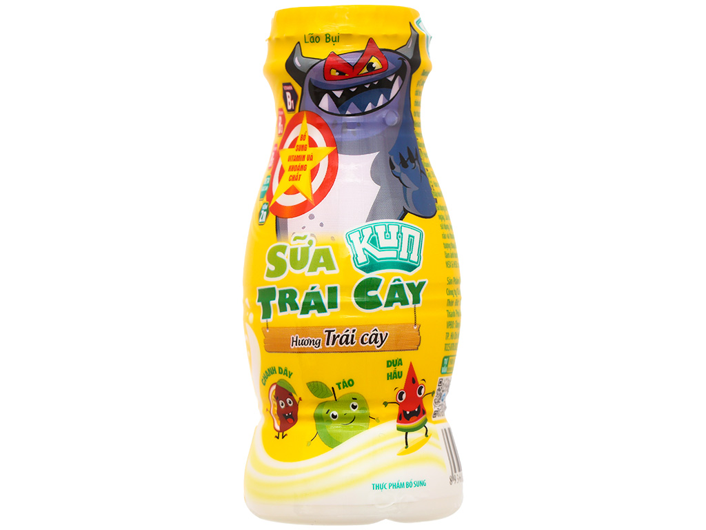 Kun sữa trái cây hương trái cây thùng 48 chai x 85ml