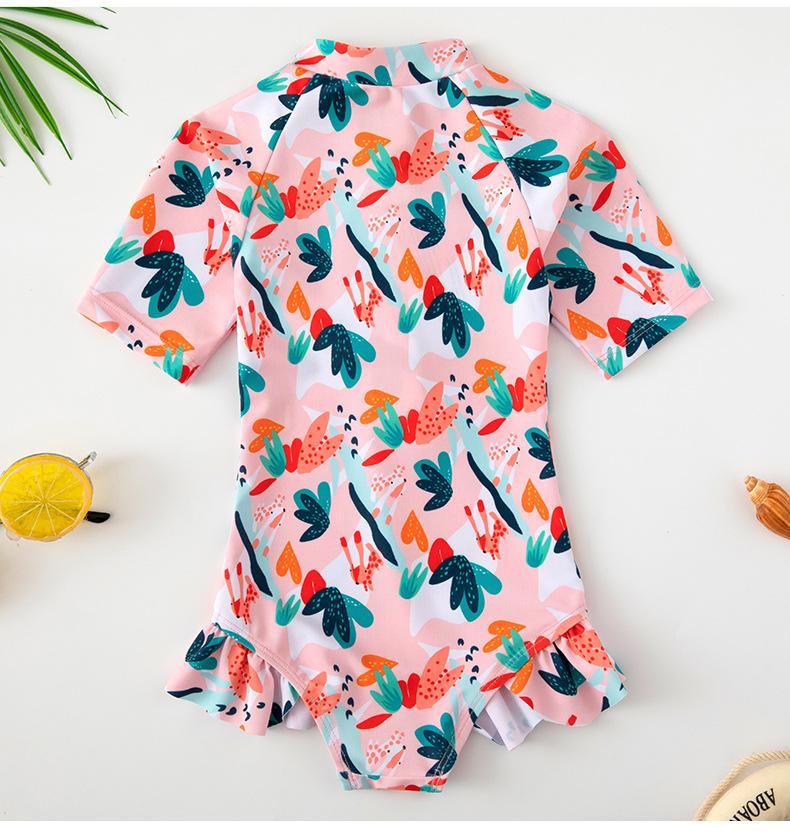 Cô Gái Một Mảnh Phù Hợp Với Trẻ Em Ngắn Tay 2021 Kid Hoạt Hình Dễ Thương Đồ Bơi Plus Kích Thước Bé Đi Biển Áo Tắm