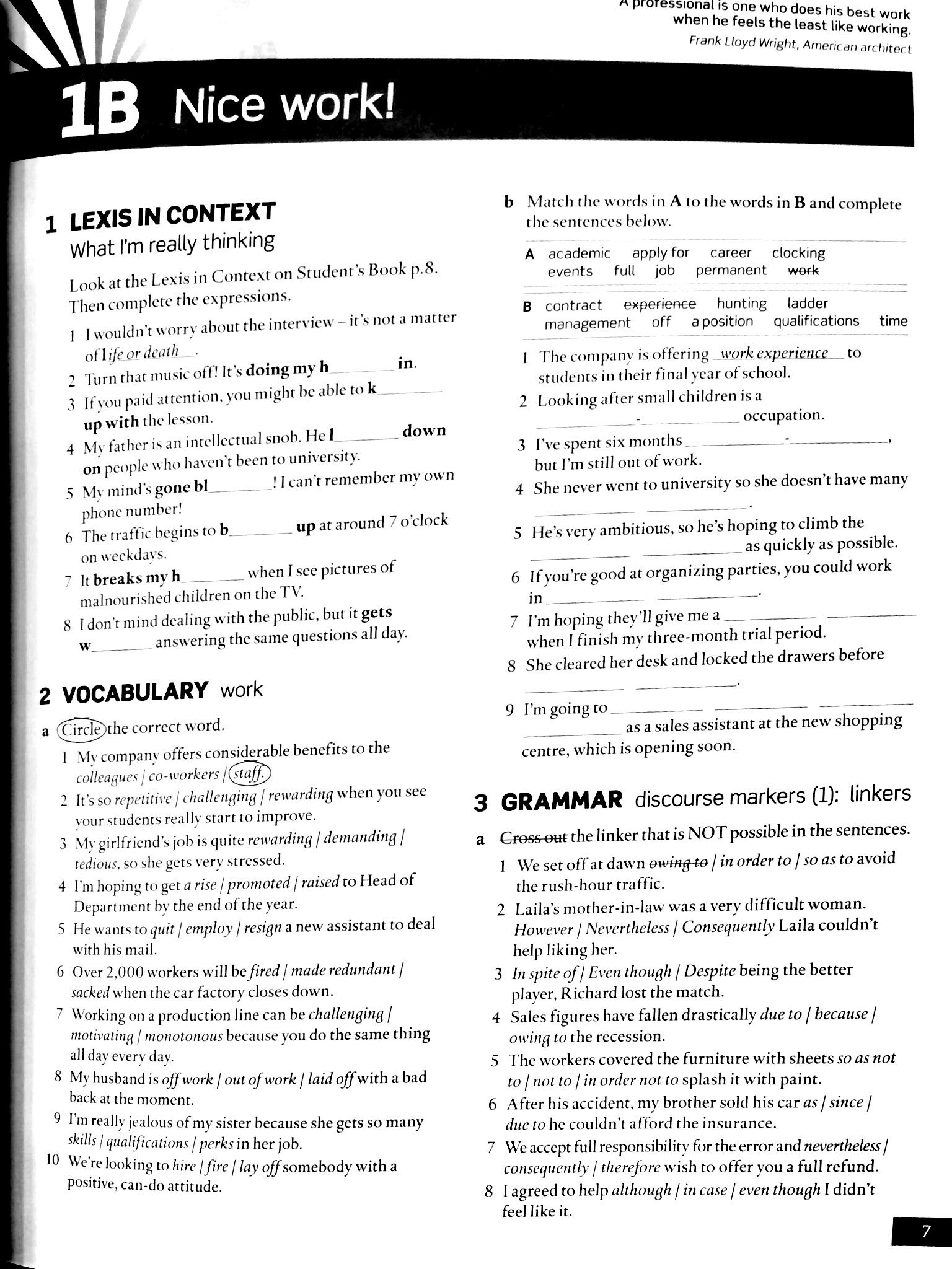 English File: Advanced: Workbook with Key