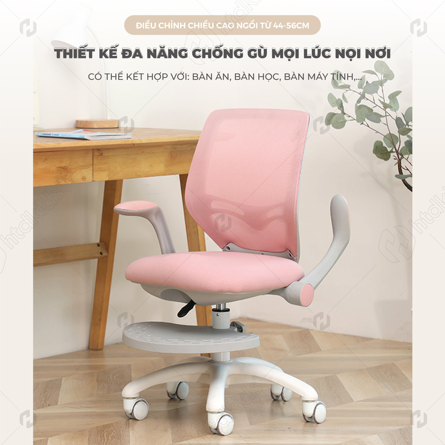 Ghế học sinh chống gù cho trẻ em tiểu học từ 5 - 18 tuổi tăng giảm chiều cao giúp trẻ có tư thế ngồi chuẩn khoa học chống cong vẹo cột sống HTDkids CM081