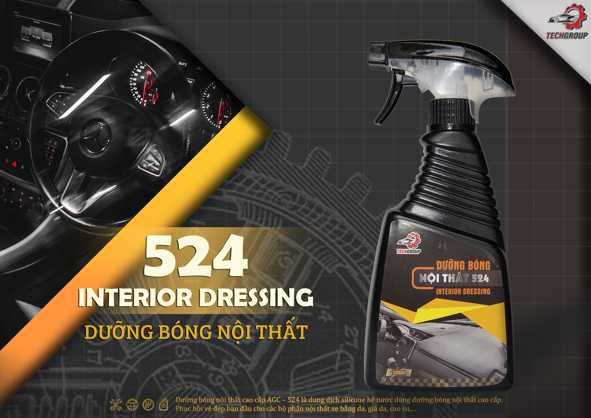 Dưỡng bóng nội thất cao cấp Techgroup – 524