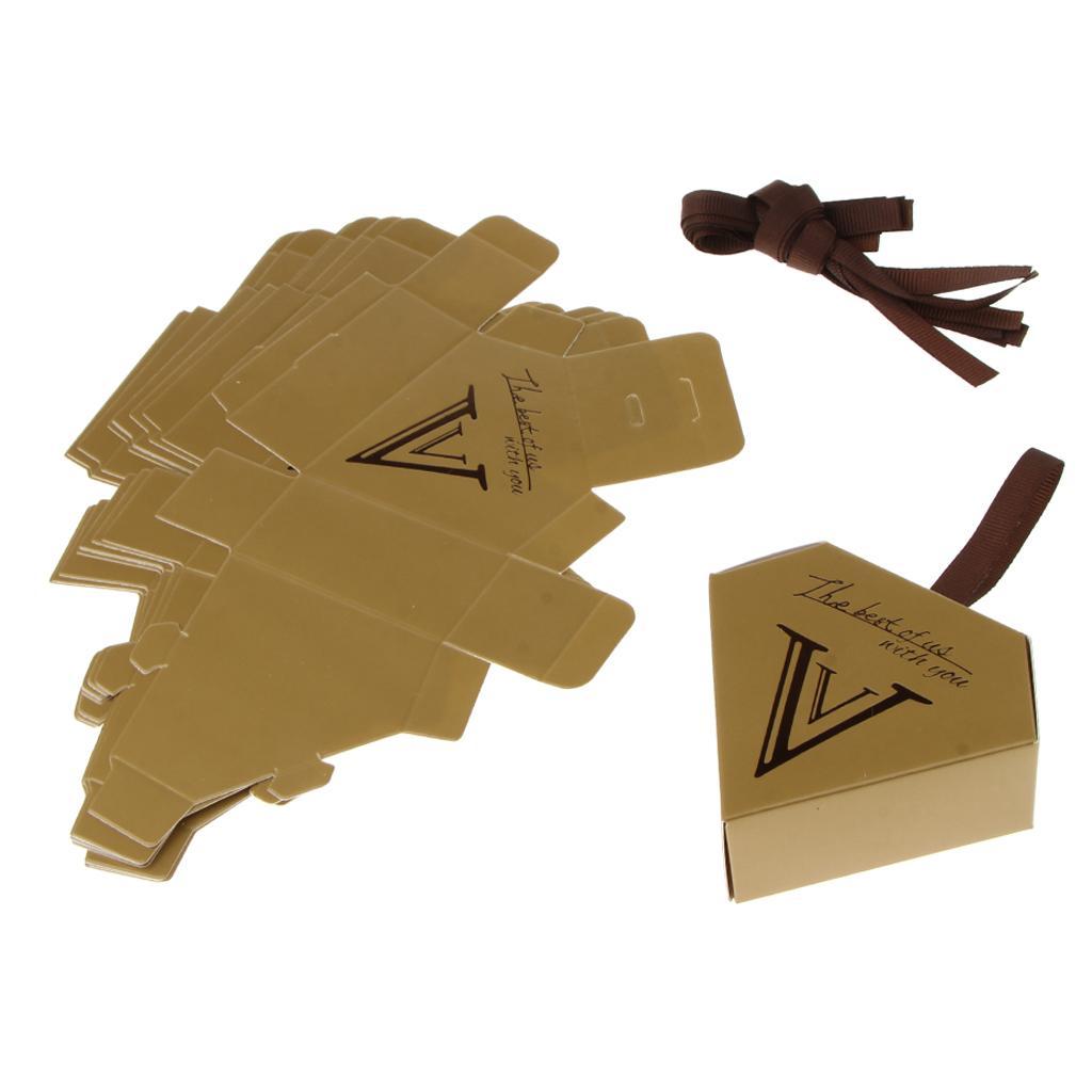 10 Pieces Diamond Candy Gift Box Wedding Favor Boxes with Ribbon