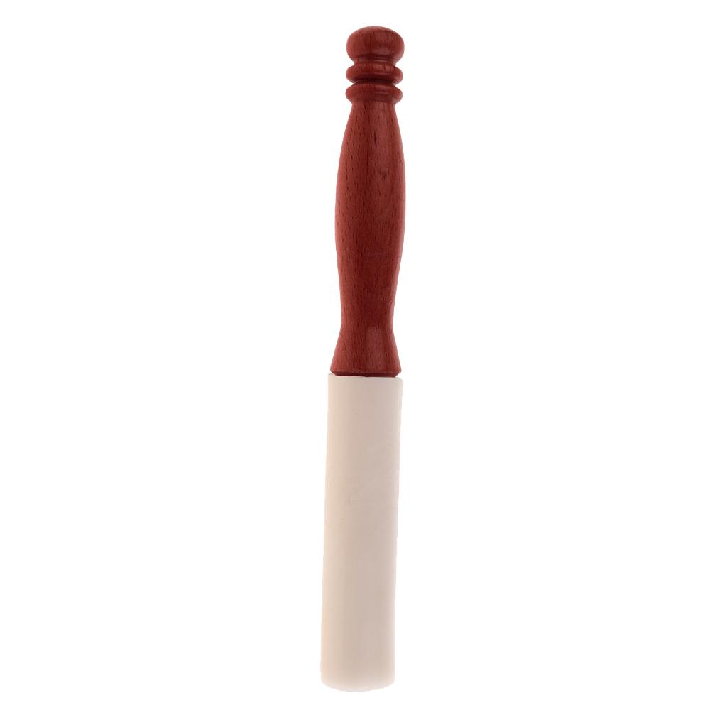 Singing Bowl Rubber Mallet Striker Wooden Handle Musical Pyramid Mallet Red