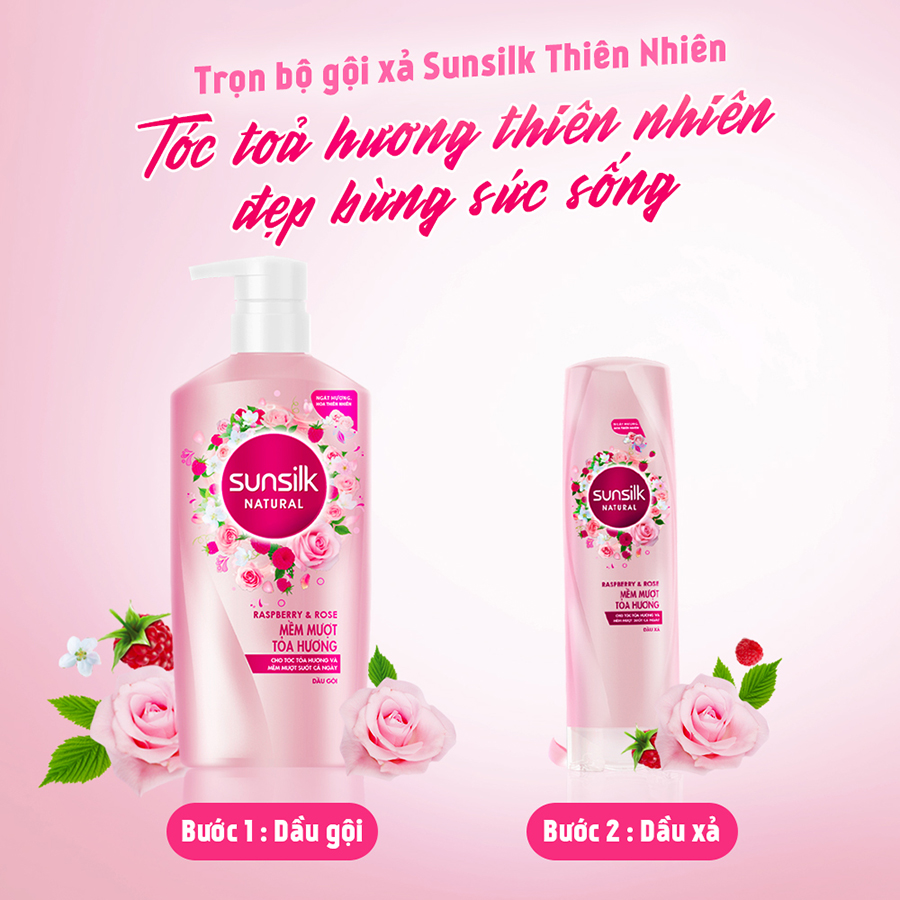 Combo Dầu Gội 650gr Và Dầu Xả 320gr Sunsilk Natural Mềm Mượt Toả Hương