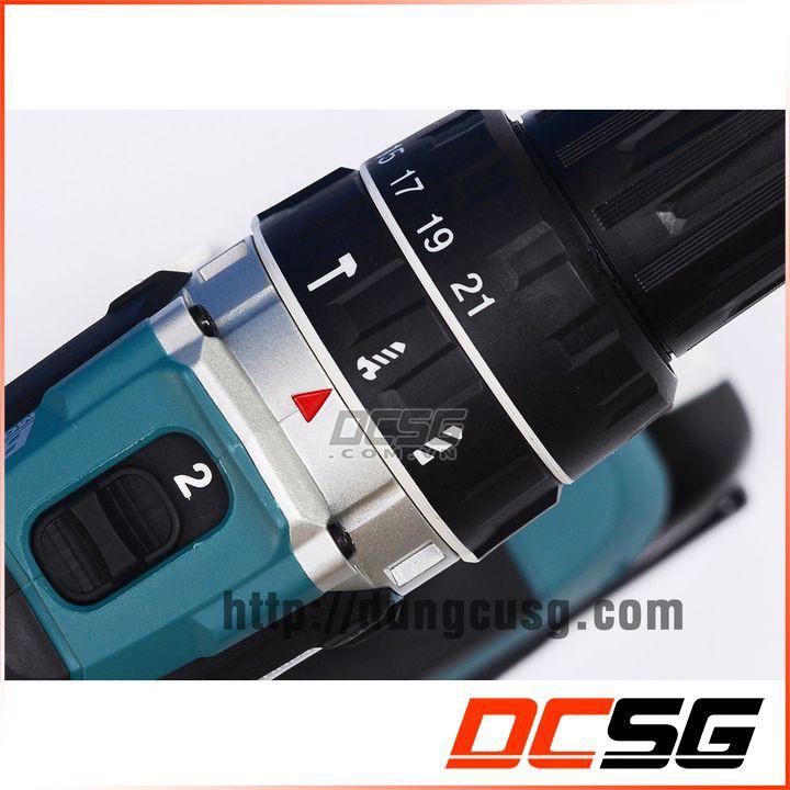 Máy khoan búa, vặn vít 13/38/13mm dùng pin 18V Makita DHP484RFE