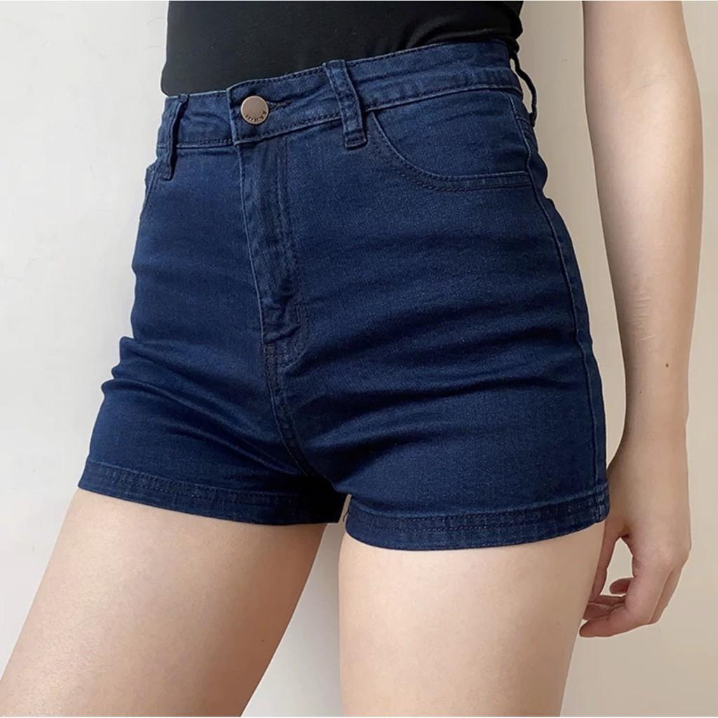 Quần Short size đại Big Size màu xanh đậm, lưng cao, co dãn mạnh