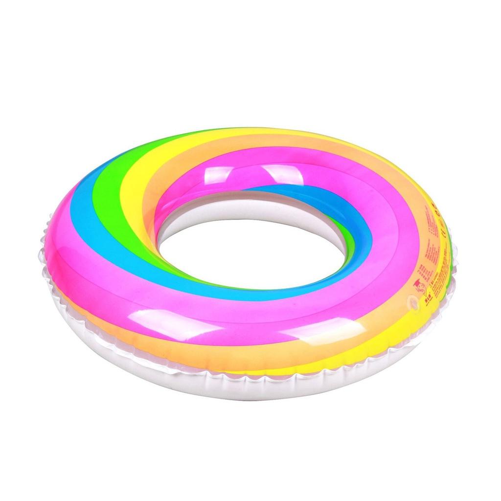 New Rainbow Inflatable Swimming Ring Swim Float Summer Beach Water Fun Pool Toys For Adults Children Kids S, M, L, XL