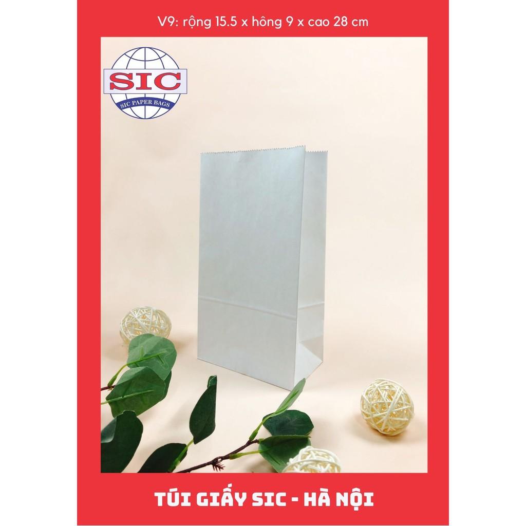 100 CHIẾC TÚI GIẤY KRAFT V9: 15.5x9x28 KHÔNG QUAI ( ẢNH THẬT)