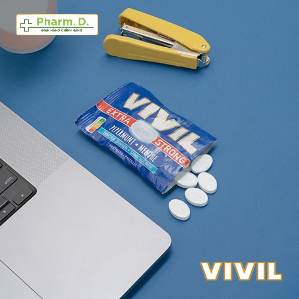 Kẹo Ngậm Không Đường VIVIL Extra Strong Sugar Free Hỗ Trợ Sức Khỏe, Giảm Ho (Gói 25g)