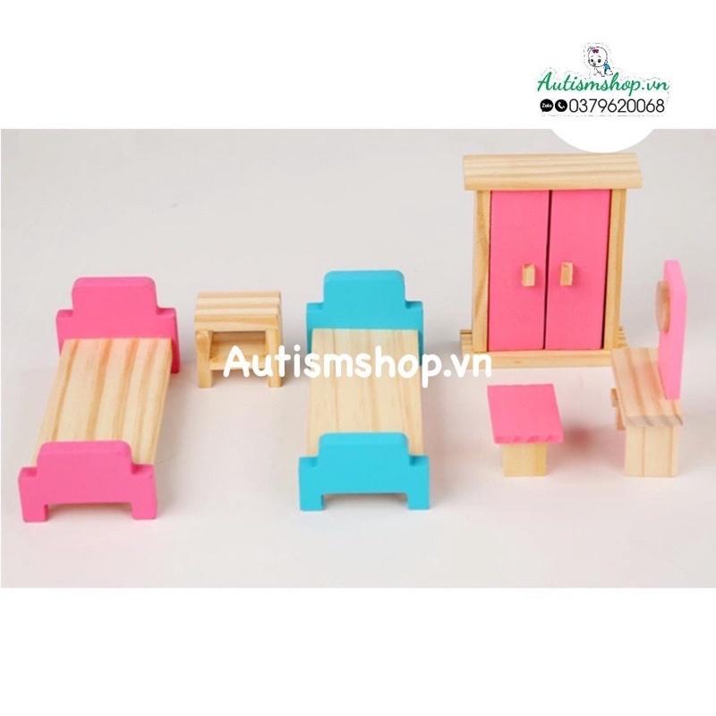 Set 5 bộ đồ gỗ nội thất gia đình montessori