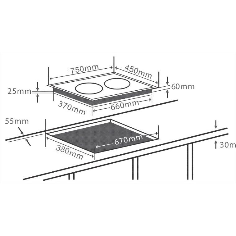 Bếp từ Chef's lắp âm EH-DIH333 3600W - Hàng chính hãng