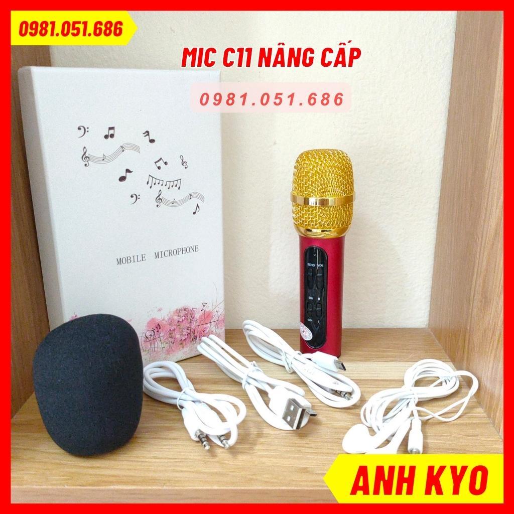 Mic Livestream C11 Dùng Karaoke - Mic Thu Âm C11 Chuẩn Tặng Tai Nghe Cao Cấp