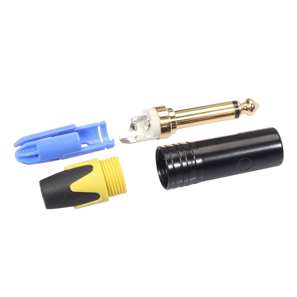 2 Pieces 6.35mm 1/4 inch Stereo Jack Plug For DIY Audio Soldering For Microphone Guitar