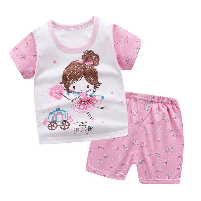 Bộ cotton QC mềm mịn cho bé trai bé gái 7-17kg