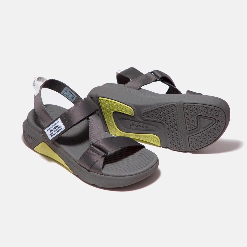 Giày Sandals SHONDO F7 Racing đế xám phối xanh dạ quai xám F7R2020