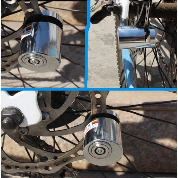 Khóa phanh đĩa chống trộm xe đạp  xe máy đời mớ, thép nguyên khối thông minh và an toàn, khóa phanh đĩa chống trộm