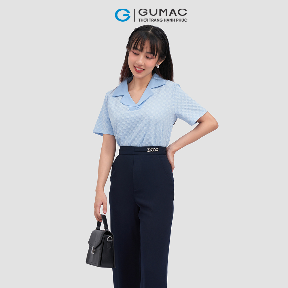 Quần suông phối phụ kiện thời trang GUMAC QC11078