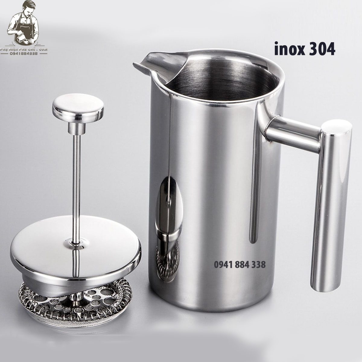 Bình Pha Cafe Kiểu Pháp French Press Inox 304  2 Lớp