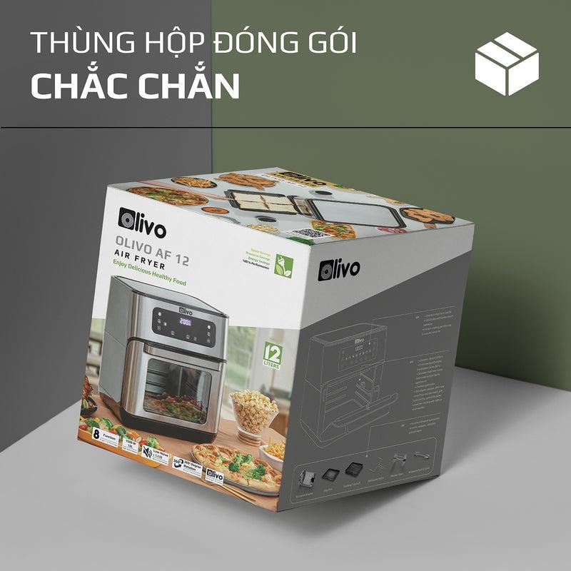 Nồi Chiên Không Dầu OLIVO AF12 [Hàng Chính Hãng] Dung Tích 12L - Công Suất 1800W - Thương Hiệu Mỹ