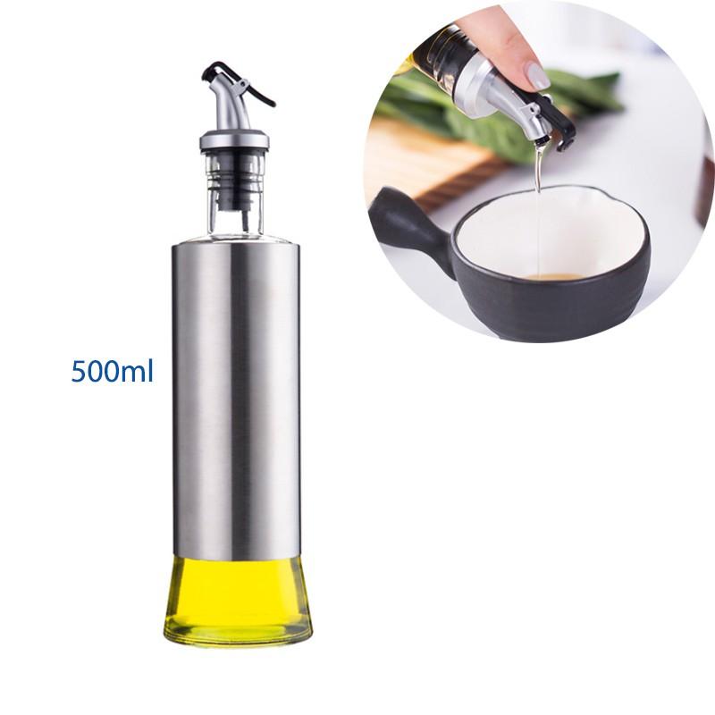 LỌ ĐỰNG NƯỚC MẮM, DẤM, DẦU ĂN VÀ GIA VỊ KHÁC 180ML BẰNG THỦY TINH BỌC INOX 304