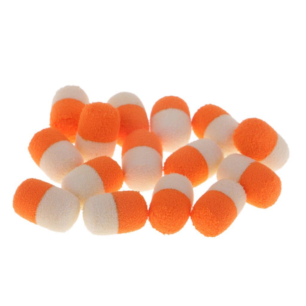 2-7pack 15Pcs/Box Round Floating Fishing Beads Boilies Carp Bait Bead Orange and