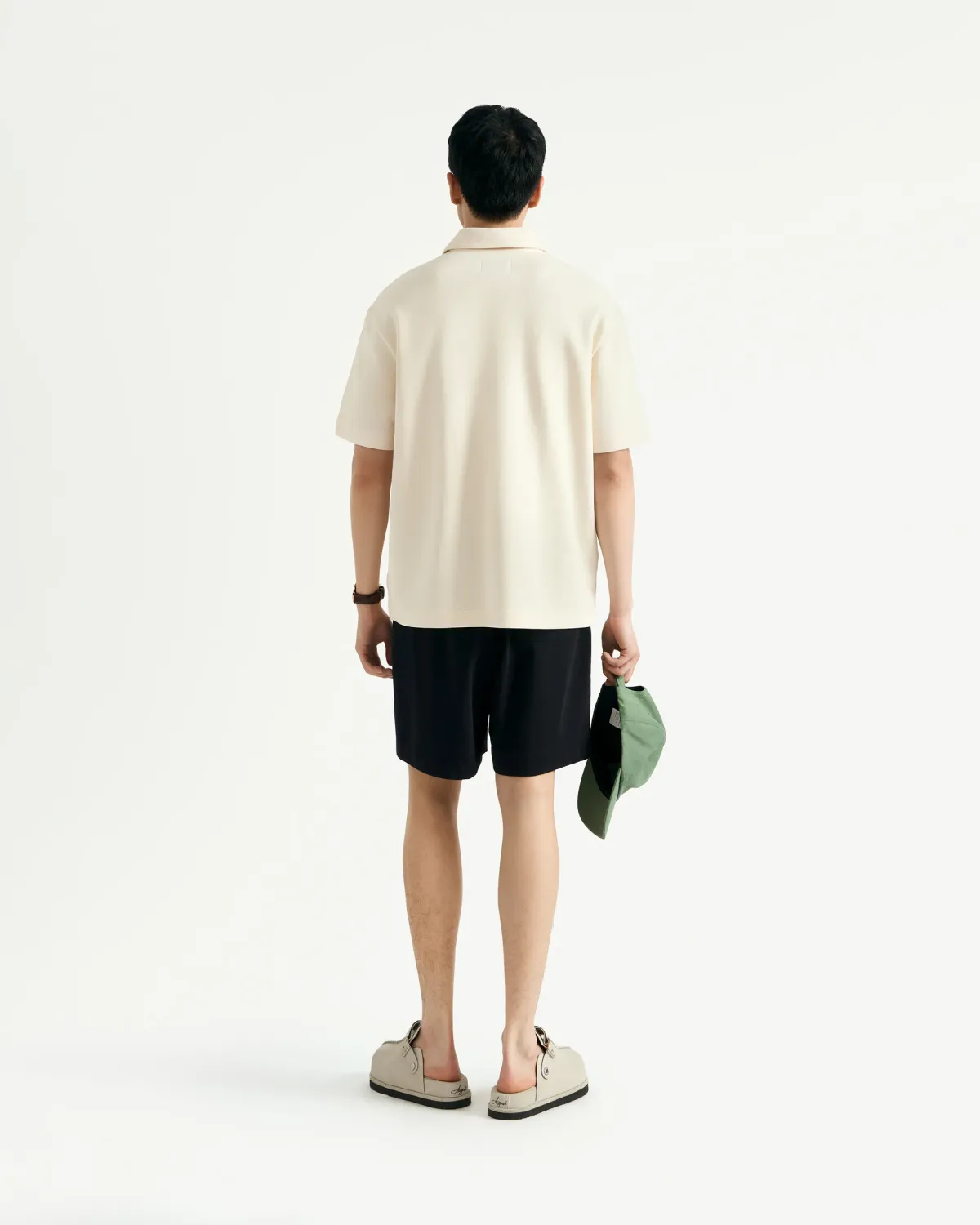 Áo polo nam phối patch Form Loose - RT 10S25POL020 | ROUTINE CÀ MAU