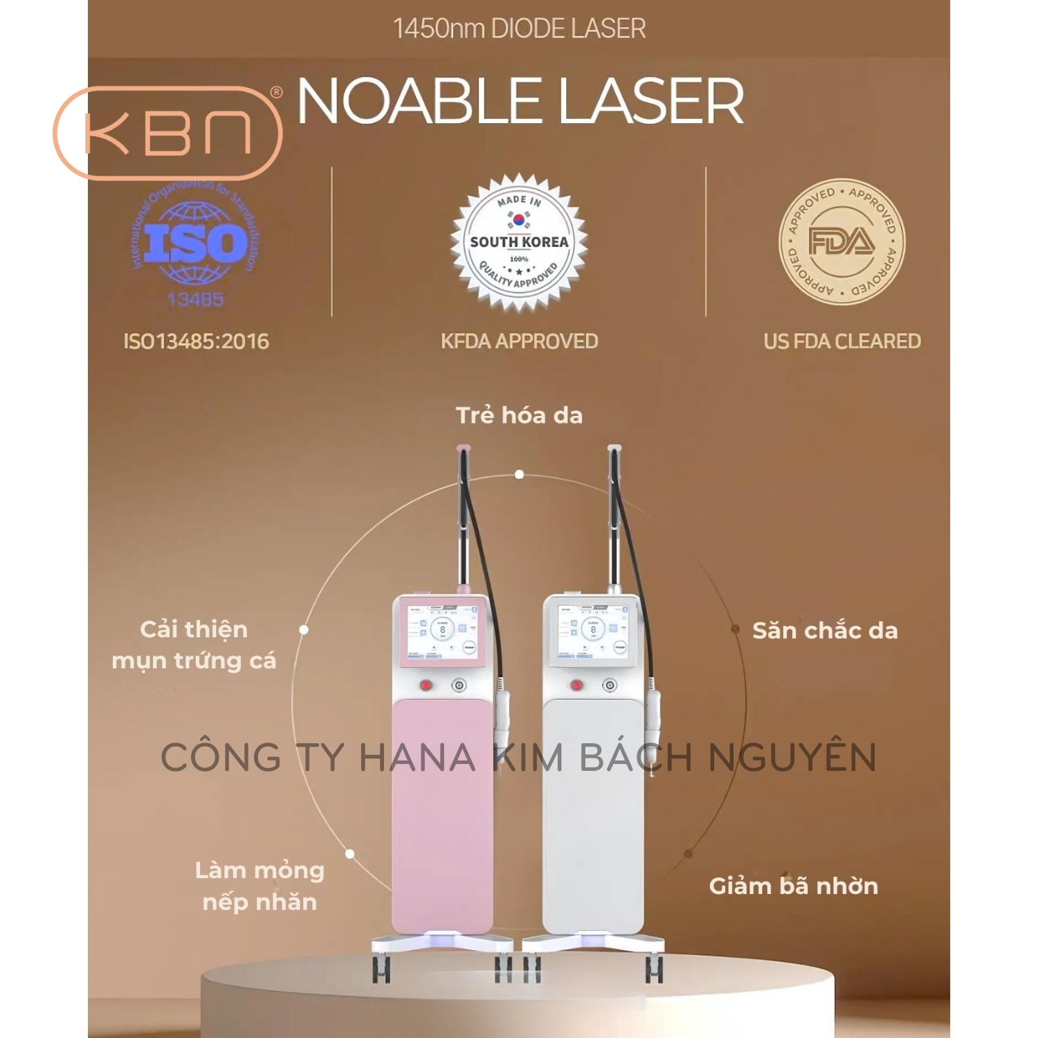 Máy Laser 1450nm Noable Triệt Dầu Nhờn, Trị Mụn Hàn Quốc