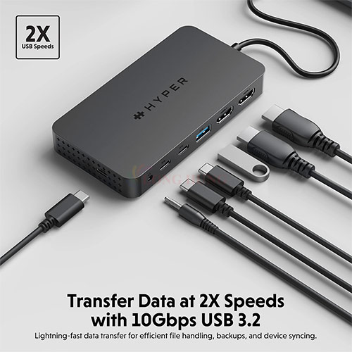 Cổng chuyển đổi HyperDrive Next 7-in-1 USB-C Dual Monitors HD7002GL - Hàng chính hãng