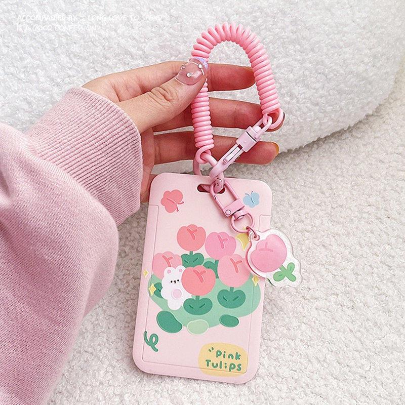 Chủ thẻ thần tượng dây buộc phim hoạt hình trái cây in ảnh dễ thương bìa bảo vệ
